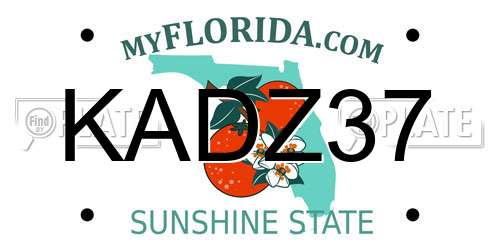KADZ37 Florida License Plate