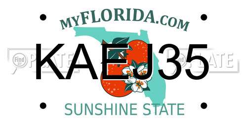 KAEJ35 Florida License Plate