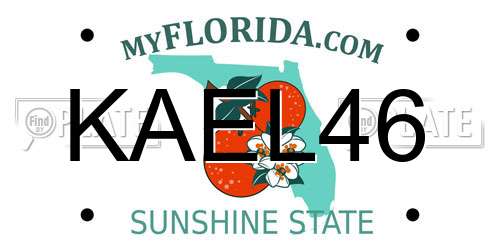 KAEL46 Florida License Plate