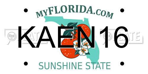KAEN16 Florida License Plate