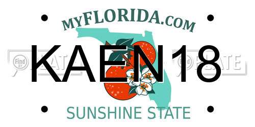 KAEN18 Florida License Plate