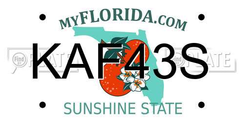 KAF43S Florida License Plate