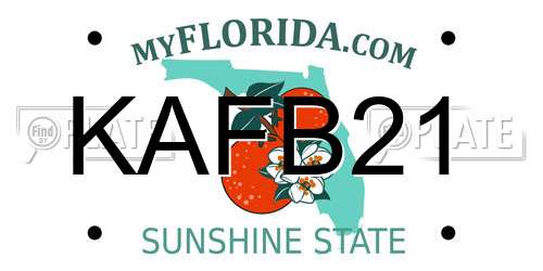 KAFB21 Florida License Plate