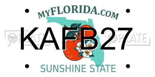 KAFB27 Florida License Plate