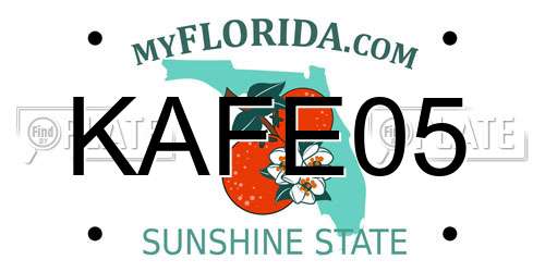 KAFE05 Florida License Plate