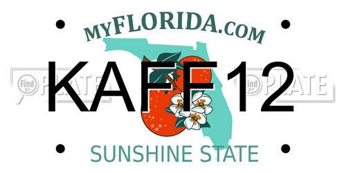 KAFF12 Florida License Plate