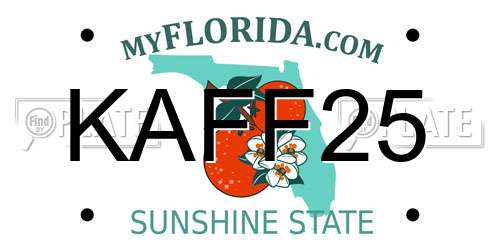 KAFF25 Florida License Plate