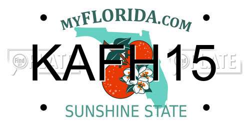 KAFH15 Florida License Plate