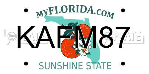 KAFM87 Florida License Plate