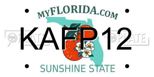 KAFP12 Florida License Plate