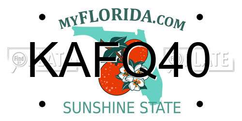 KAFQ40 Florida License Plate
