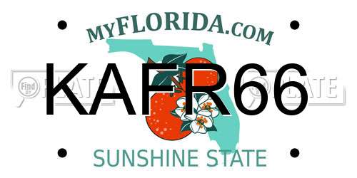 KAFR66 Florida License Plate