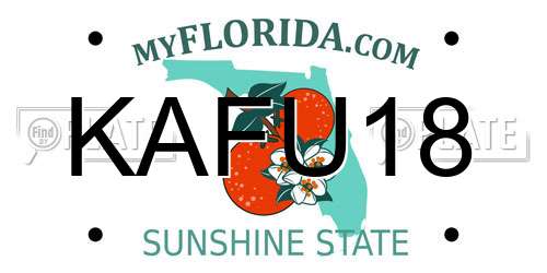 KAFU18 Florida License Plate