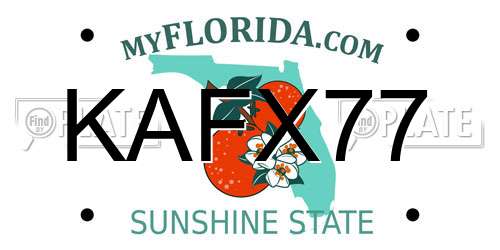 KAFX77 Florida License Plate
