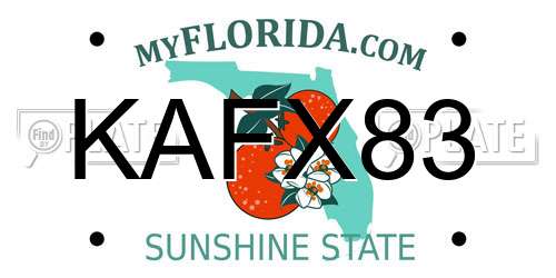 KAFX83 Florida License Plate