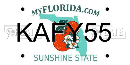 KAFY55 Florida License Plate