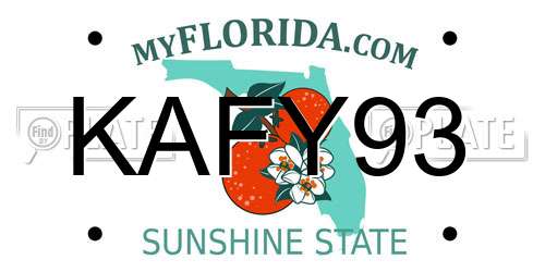 KAFY93 Florida License Plate