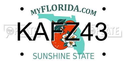 KAFZ43 Florida License Plate