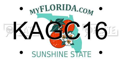 KAGC16 Florida License Plate