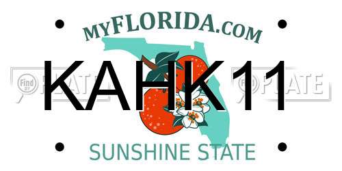 KAHK11 Florida License Plate