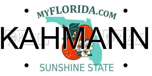 KAHMANN Florida License Plate