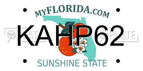 KAHP62 Florida License Plate