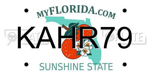KAHR79 Florida License Plate