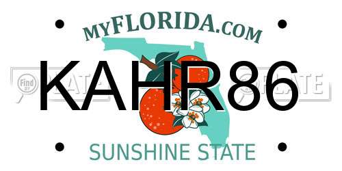 KAHR86 Florida License Plate