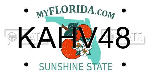 KAHV48 Florida License Plate