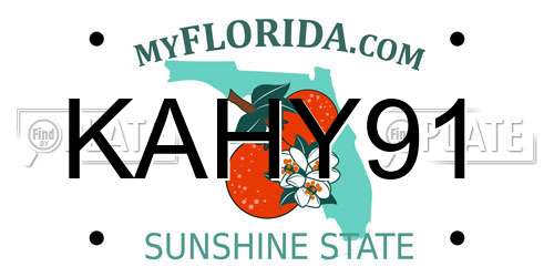 KAHY91 Florida License Plate