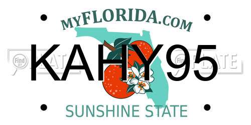 KAHY95 Florida License Plate