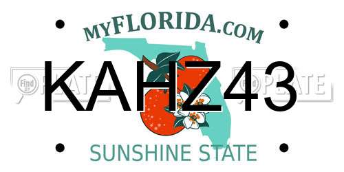 KAHZ43 Florida License Plate