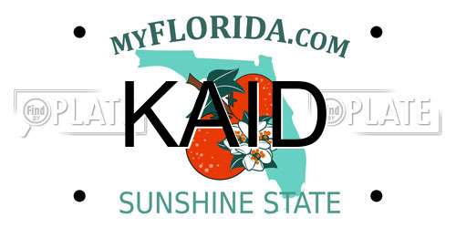 KAID Florida License Plate