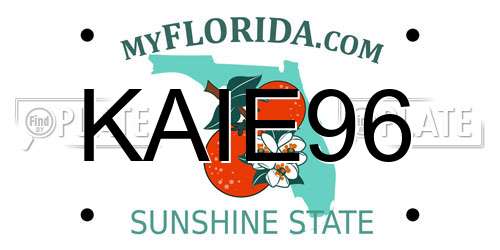 KAIE96 Florida License Plate