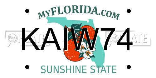 KAIW74 Florida License Plate