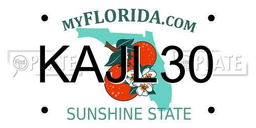 KAJL30 Florida License Plate