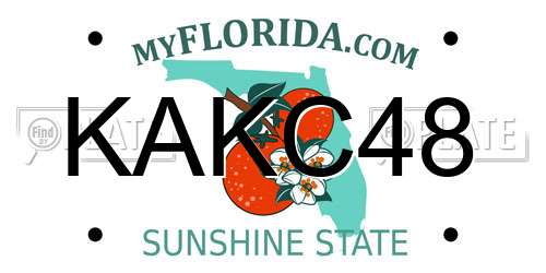 KAKC48 Florida License Plate