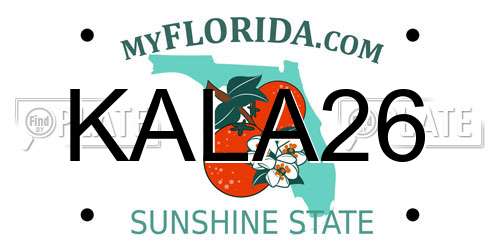 KALA26 Florida License Plate