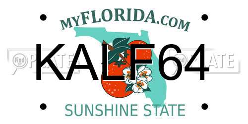 KALF64 Florida License Plate