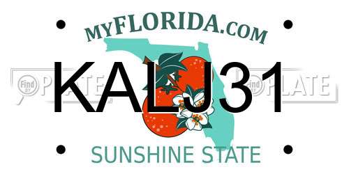 KALJ31 Florida License Plate