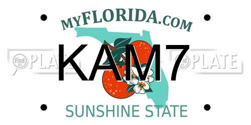 KAM7 Florida License Plate