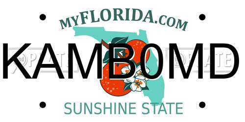 KAMB0MD Florida License Plate