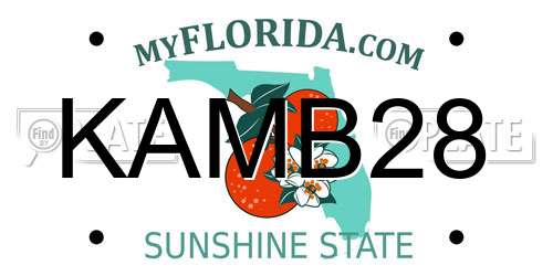 KAMB28 Florida License Plate