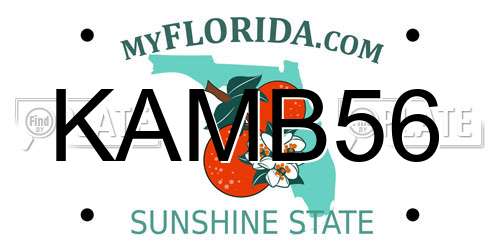 KAMB56 Florida License Plate