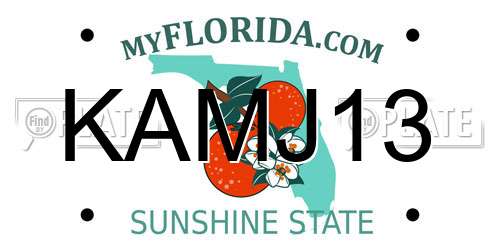 KAMJ13 Florida License Plate