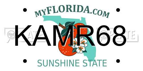 KAMR68 Florida License Plate