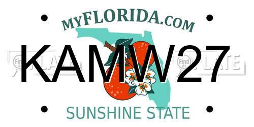 KAMW27 Florida License Plate