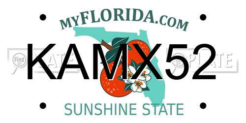 KAMX52 Florida License Plate