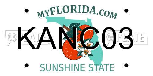 KANC03 Florida License Plate