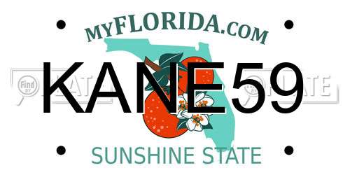 KANE59 Florida License Plate